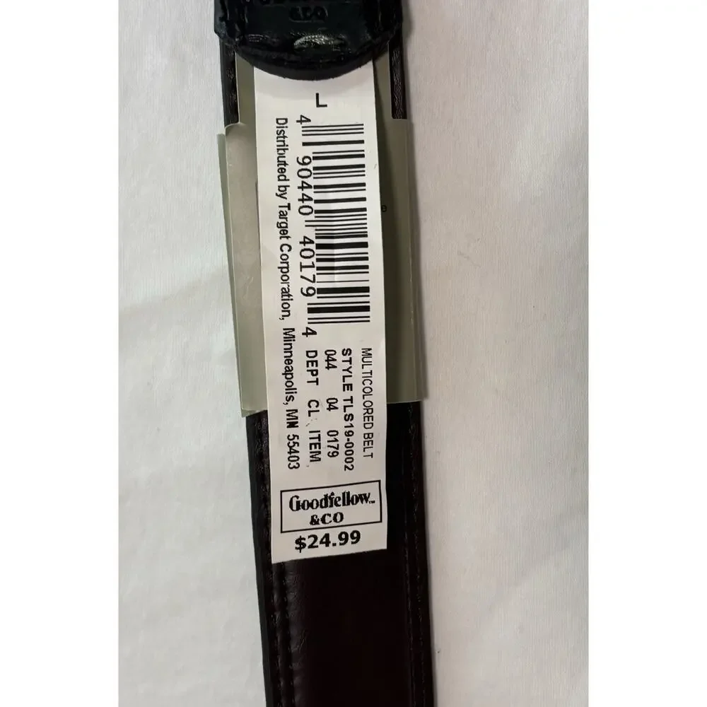 Goodfellow men's dress belt Black/brown large 36-40 NWT